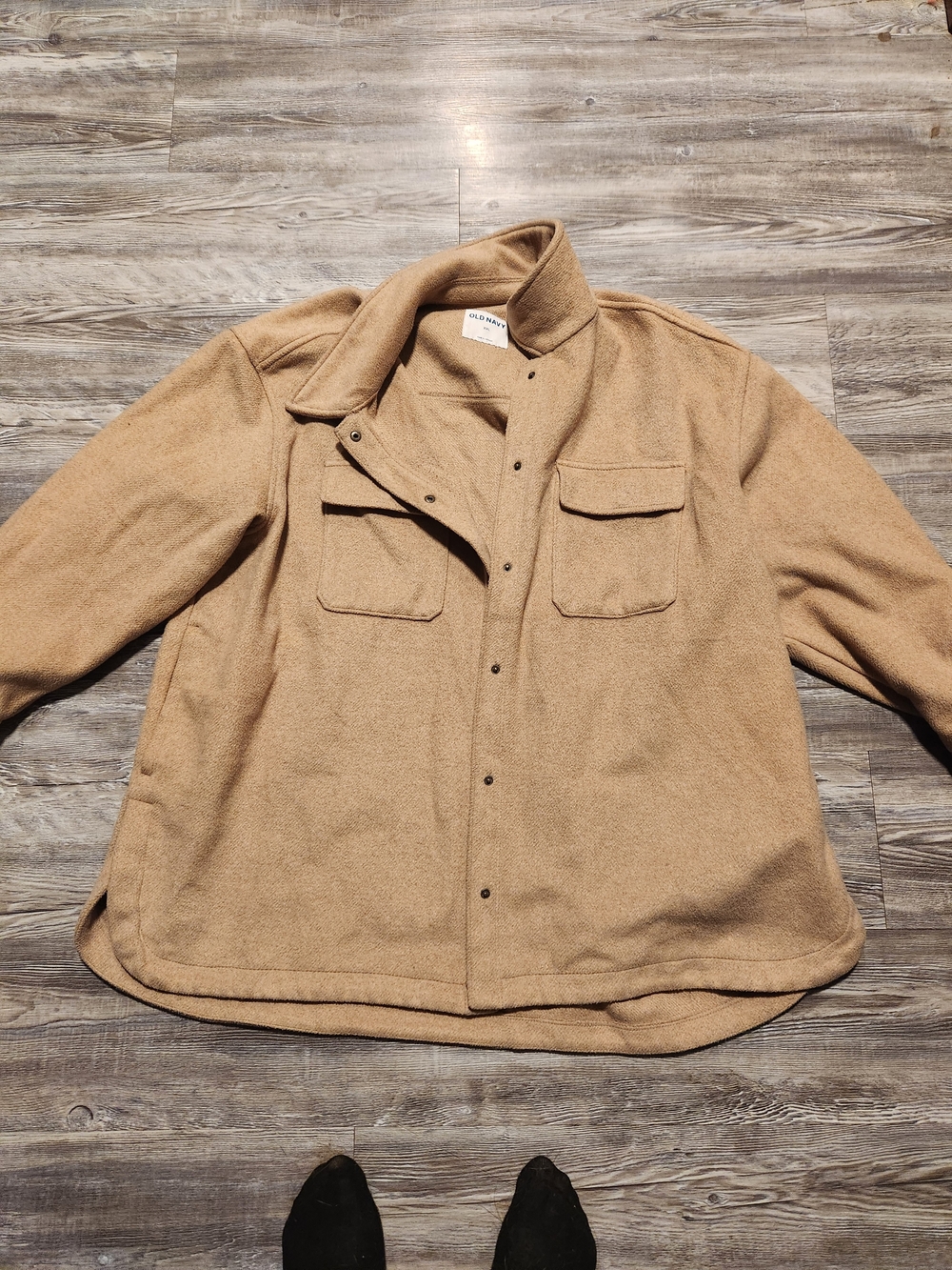 Old Navy Tan Wool-Blend Shacket